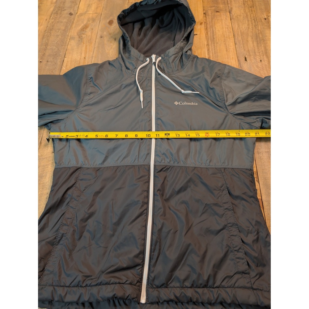 Columbia Women's Gray Black Lightweight Hooded Windbreaker Jacket Size Medium - Picture 3 of 10